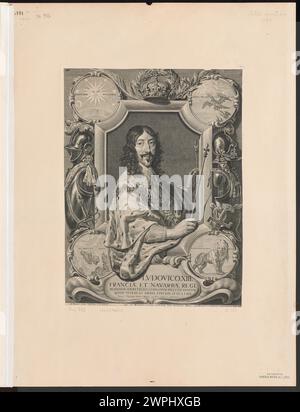 Porträt von Ludwig XIII., König von Frankreich und Navarra, gemalt von Jeremias Falck und Justus Van Egmont (1643), mit königlicher Kleidung und Gesichtszügen. Stockfoto