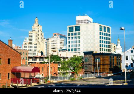 Skyline von Downtown Providence in Rhode Island, USA Stockfoto