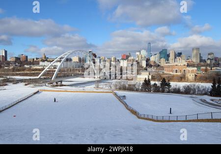 Winterleben in Edmonton, Alberta, Kanada. Stockfoto