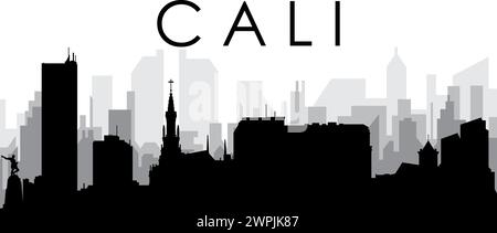 Skyline-Panorama der Stadt von CALI, KOLUMBIEN Stock Vektor