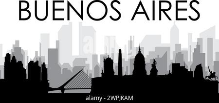 Skyline Panorama von BUENOS AIRES, ARGENTINIEN Stock Vektor