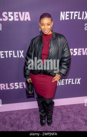 New York, Usa. März 2024. D. Woods nimmt am 7. März 2024 an der Premiere der dritten Staffel von Netflix „Girls5eva“ im Paris Theater in New York City, USA, Teil. (Foto von Thenews2/NurPhoto) Credit: NurPhoto SRL/Alamy Live News Stockfoto