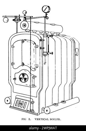 Vertikalkessel aus den ARTIKELSYSTEMEN UND APPARATEN ZUM HEIZEN VON GEBÄUDEN MIT DAMPF. Von J. J. Blackmore. Vom Engineering Magazine widmet sich Industrial Progress Band XV 1898 The Engineering Magazine Co Stockfoto