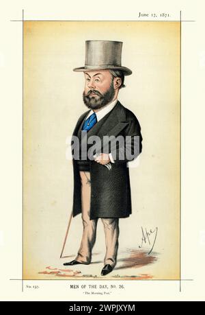 Viktorianische Karikatur von Algernon Borthwick, 1. Baron Glenesk. Ein britischer Journalist und konservativer Politiker. Er war der Besitzer der Morning Post. Stockfoto