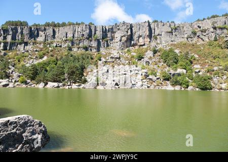 Der Blick auf Laguna Negra, einen Gletschersee in Soria, Spanien Stockfoto