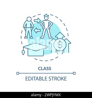 Klassensystem – sanftes blaues Konzeptsymbol Stock Vektor