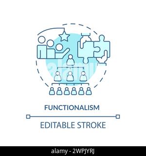 Funktionalismus sanftes blaues Konzeptsymbol Stock Vektor