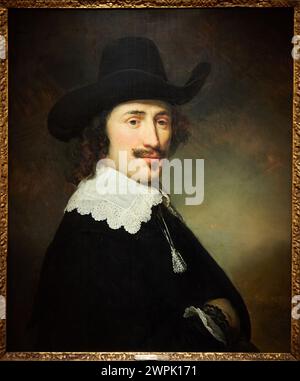 Porträt eines Mannes, 1640, Govert Flinck, Thyssen Bornemisza Museum, Madrid, Spanien, Europa Stockfoto