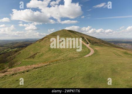 Großbritannien, Malvern Hills, der Wanderweg entlang des Malvern Ridge. Stockfoto