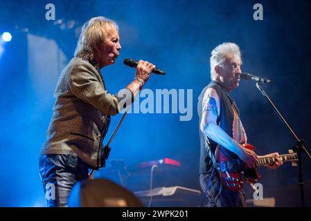 2. September 2022: Pete French und Steve Bolton - Atomic Rooster geben ein Konzert beim 2 Days Prog + 1 Festival in Italien Stockfoto