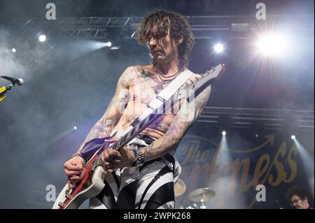 14. Dezember 2023: Justin Hawkins – The Darkness spielt ein Konzert in Mailand Stockfoto