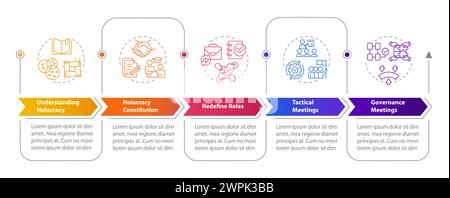 Strategie zur Implementierung von Infografikvorlagen für Rechtecke Stock Vektor