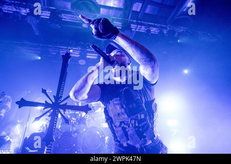 14. Oktober 2023: Tyler Miller – Thy Art is Murder spielt ein Konzert in Mailand Stockfoto