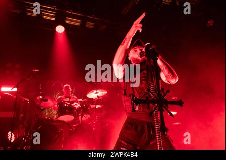 14. Oktober 2023: Tyler Miller – Thy Art is Murder spielt ein Konzert in Mailand Stockfoto