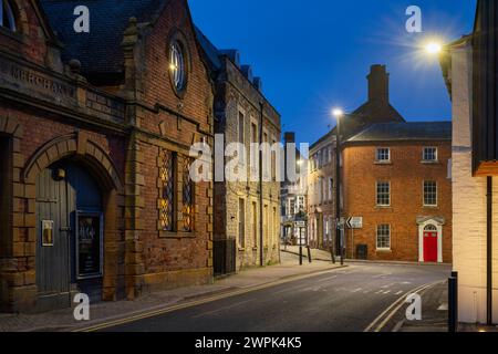 New Street bei Sonnenaufgang. Shipston auf Stour, Warwickshire, England Stockfoto