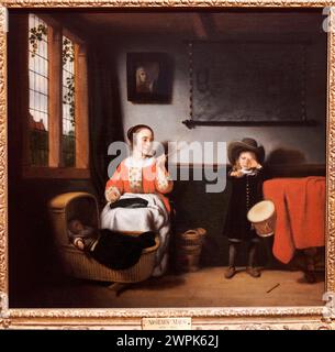 Nicolaes Maes, Dordrecht, 1634-Ámsterdam, 1693, Der Freche Schlagzeuger, 1655 Stockfoto