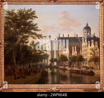 Gerrit Adriaensz. Berckheyde, Haarlem, 1638-1698, The Nieuwezijds Voorburgwal with the Flower Market, Amsterdam, 1686 Stockfoto