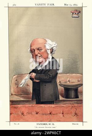 Vintage-Stich von Richard Bethell, 1. Baron Westbury. Ein bedeutender christlicher Mann. Ab Vanity Fair 30. Januar 1869. Chromolithographie. Ein britischer l Stockfoto