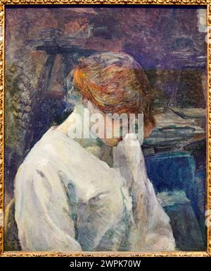 "La Rousse in einer weißen Bluse", 1889, Henri de Toulouse-Lautrec (1864-1901), Thyssen Bornemisza Museum, Madrid, Spanien, Europa Stockfoto