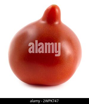 Tomate mit langer Spitze, isoliert auf weißem Hintergrund Stockfoto