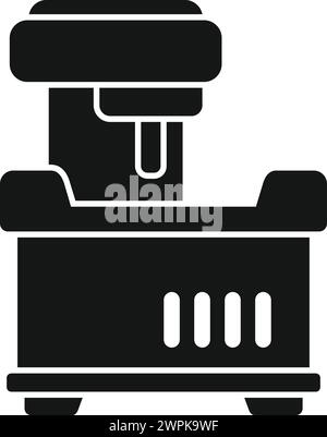 Laser-cnc-Maschinensymbol einfacher Vektor. Kalibrierung Metallarbeiten. Gerätedesign Stock Vektor