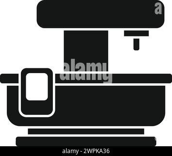 Router cnc-Maschinensymbol einfacher Vektor. Kontrolle der Produktion. Blitzkonstruktion Stock Vektor