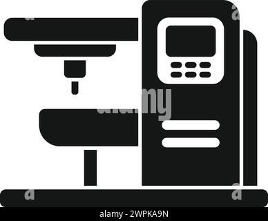 Steuermaschine cnc-Symbol einfacher Vektor. Steuerung des Bohrwerks. Aufbaublitz Stock Vektor