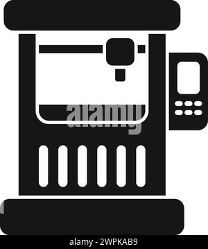 Stahl cnc Maschine Symbol einfacher Vektor. Komplexe Steuerung. Numerische Flash-Produktion Stock Vektor