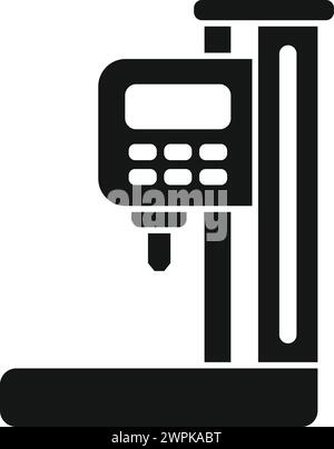 Symbol für automatisierte cnc-Maschine einfacher Vektor. Druckersteuerung. Ausrüstung Blitzgerät Stock Vektor