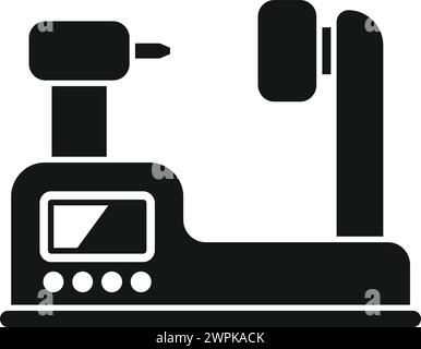 Werkzeug cnc-Maschinensymbol einfacher Vektor. Elektrische Steuerung. Design-Flash-Zahnradfräsen Stock Vektor