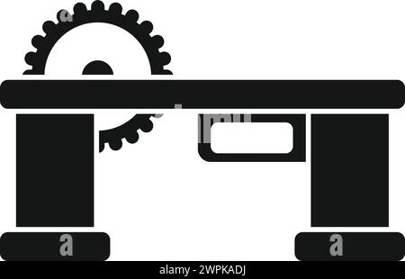 Symbol für CNC-Werkzeugmaschine einfacher Vektor. Flash Center entwerfen. Etikett für Fräsgetriebe Stock Vektor