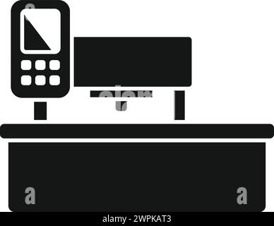 Energieetikett cnc-Maschinensymbol einfacher Vektor. Numerische Flash-Anzeige des Computers. Label-Komplex Stock Vektor
