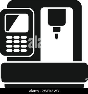 Fräspaneel Maschinensymbol einfacher Vektor. Mittleres Zahnrad. Laserstrahl-Werkzeug drücken Stock Vektor