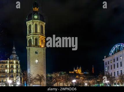 Tower Old Charity Hospital Place Bellecoeur Nacht Stadtbild Lyon Stockfoto