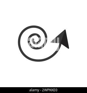 Bewegungsrichtung des Pfeils, Markierung des schwarzen Pfeilzeigers. Vektorelement isolieren Stock Vektor