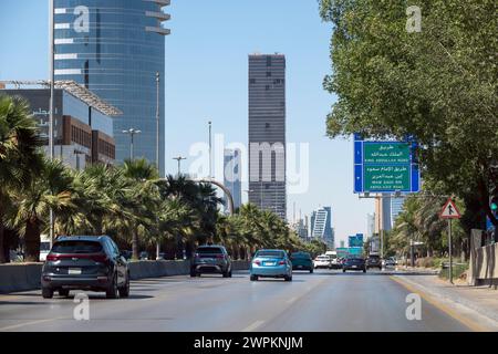 King Abdullah Fahd Road - die bekanntesten Wahrzeichen in Riad Stockfoto