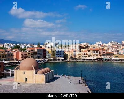 Kucuk Hasan Moschee, erhöhte Aussicht, Stadt Chania, Kreta, griechische Inseln, Griechenland, Europa Urheberrecht: KarolxKozlowski 1245-2681 Stockfoto