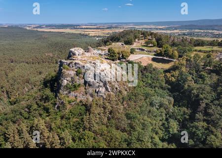 Schloss Regenstein Ruine bei Blankenburg, Harz, Sachsen-Anhalt, Deutschland, Europa Stockfoto