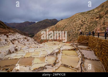 Maras Salt Mines (Salineras de Maras), Peru, Südamerika Stockfoto