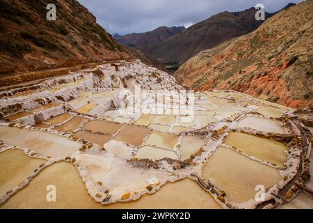 Maras Salt Mines (Salineras de Maras), Peru, Südamerika Stockfoto