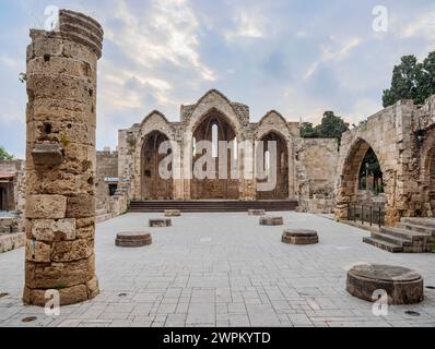 Kirche der Jungfrau Maria vom Burgh, mittelalterliche Altstadt, Rhodos-Stadt, Rhodos-Insel, Dodekanese, Griechische Inseln, Griechenland, Europa Stockfoto