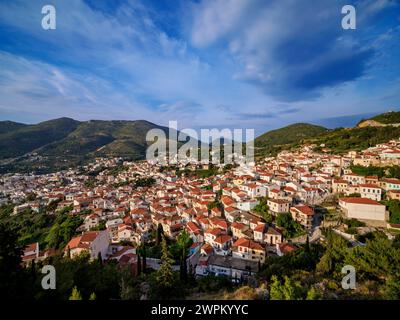 Ano Vathy, erhöhte Aussicht, Samos Town, Samos Island, nördliche Ägäis, Griechische Inseln, Griechenland, Europa Stockfoto