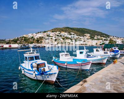 Pandeli Fischerhafen, Leros, Dodekanesische Inseln, Griechische Inseln, Griechenland, Europa Stockfoto