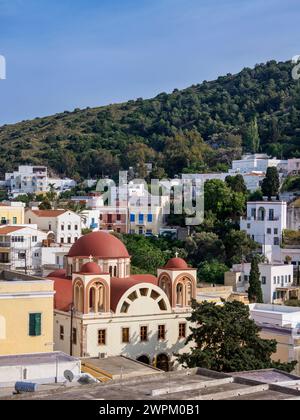 Kirche der Verkündigung, Platanos, Agia Marina, Insel Leros, Dodekanese, Griechische Inseln, Griechenland, Europa Stockfoto