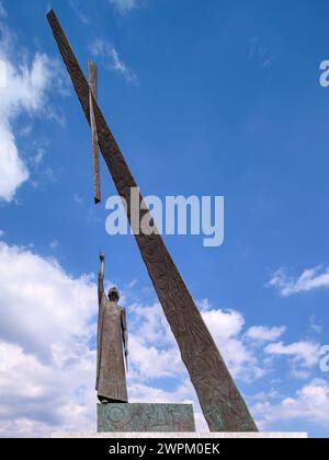 Statue von Pythagoras, Hafen von Pythagoreio, Insel Samos, nördliche Ägäis, griechische Inseln, Griechenland, Europa Stockfoto