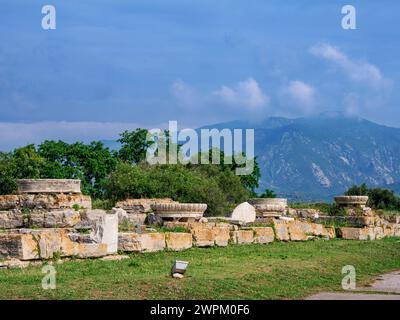 Tempel der Hera Ruinen, Heraion von Samos, UNESCO-Weltkulturerbe, Ireo, Samos Insel, nördliche Ägäis, griechische Inseln, Griechenland, Europa Stockfoto