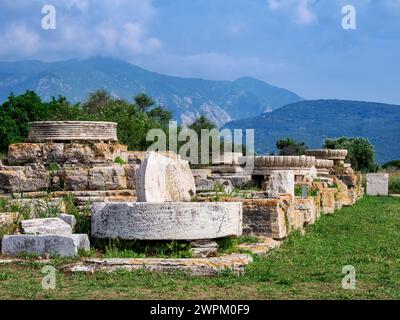 Tempel der Hera Ruinen, Heraion von Samos, UNESCO-Weltkulturerbe, Ireo, Samos Insel, nördliche Ägäis, griechische Inseln, Griechenland, Europa Stockfoto