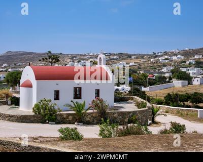 Kirche Parekklesi, Ano Mera, Insel Mykonos, Kykladen, Griechische Inseln, Griechenland, Europa Stockfoto