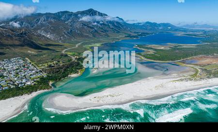 Luftaufnahme der Klein River Lagoon, Hermanus, Western Cape Province, Südafrika, Afrika Copyright: MichaelxRunkel 1184-9989 Stockfoto