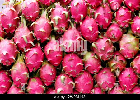 Drachenfrucht zum Verkauf auf dem lokalen Markt, Ho-Chi-Minh-Stadt, Vietnam, Indochina, Südostasien, Asien Stockfoto